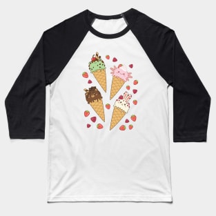 Cute Ice Cream Animals Baseball T-Shirt